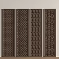 Dark Wall Panels With Various Carved Patterns In Interior Setting Design 3d model