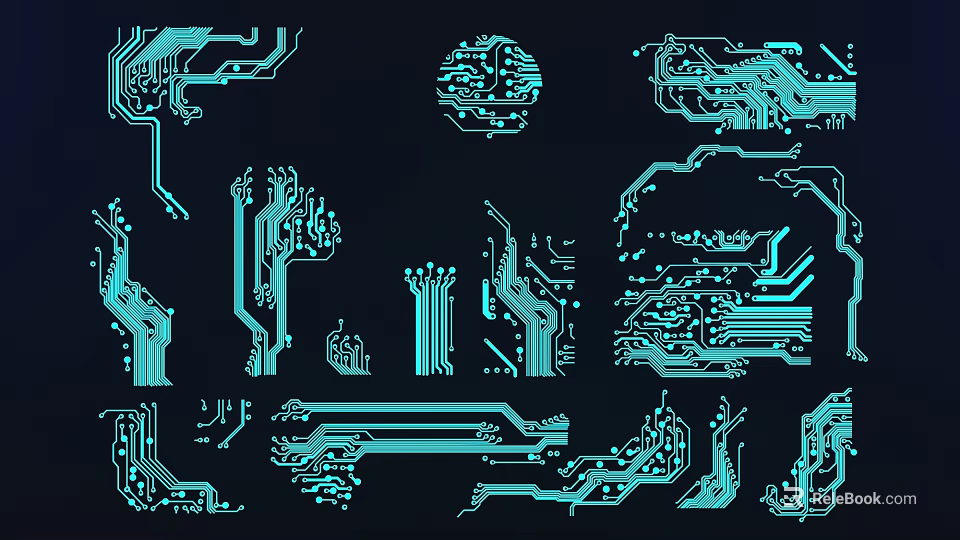 Innovative Circuit Board Partition Design With Blue Circuit Patterns And Lines 3d model