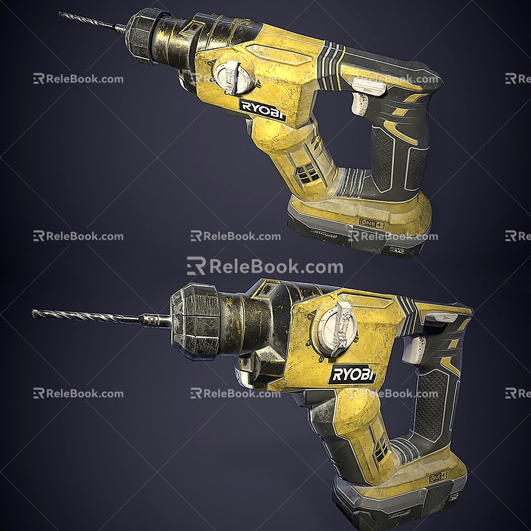 Modern electric drill electric hammer power tool 3d model