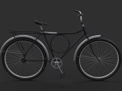 Vintage Bicycle With Classic Frame Black Seat And Metallic Body Design 3d model