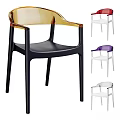 Modern Stylish Accent Chairs With Colorful Transparent Armrests Black Frame And Multiple Colors