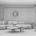 Modern sofa coffee table combination 3d model