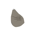 Comfortable Beige Bean Bag Chair with Textured Fabric for Relaxing Seating