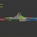 Large Military Aircraft Carrier With Flight Deck And Naval Superstructure