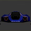Blue North Star 07 Spacecraft Model With Red White Striped Wings And Sleek Design
