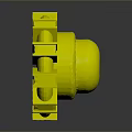 Futuristic Circular Mechanical Component With Orange Blue Blades And Central Core