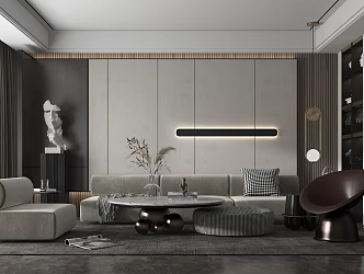 Modern Living Room Living Room Fabric Sofa Combination 3d model