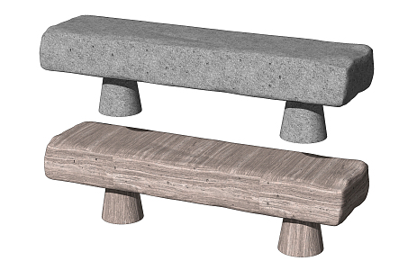 Modern Outdoor Chair Outdoor Stone Sitting Stool Leisure Bench 3d model