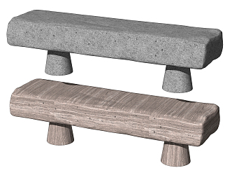 Modern Outdoor Chair Outdoor Stone Sitting Stool Leisure Bench 3d model