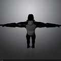 Gorilla Toy Figure With Outstretched Arms And Black And White Body On Gray Background