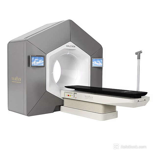 Advanced Medical CT Scanner With Circular Gantry Display Screens And Examination Table 3d model 