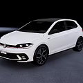 White Volkswagen Golf Hatchback With Sporty Design Black Roof And Wheels