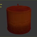 Red Cylindrical Candle Lamp With Top Wick And Smooth Wax Surface Design