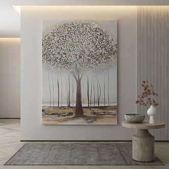 Modern plant painting decorative painting 3d model