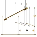Modern Chandeliers With Sleek Linear And Circular Metal Design Elements 3d model