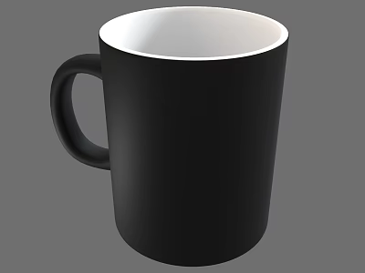 Modern Dinnerware Set Including Black Mug With White Interior And Simple Design 3d model