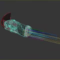 Futuristic Sci Fi Jet Device With Blue Emission And Mechanical Components 3d model