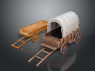 Retro Carriage Ancient Rack Car Rack Car Rack Car Trolley model