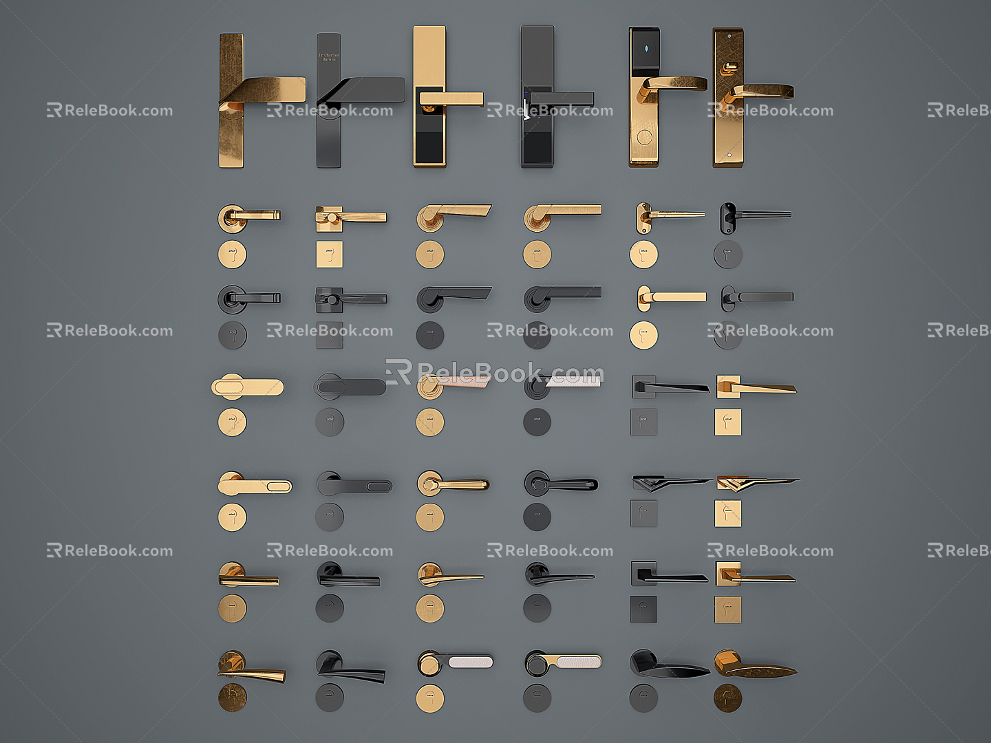 Modern Door Handle Metal Door Handle Hardware Door Lock Hardware Door Handle 3d model