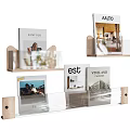 Modern Wooden Bookshelf With Transparent Shelves Displaying Books And Home Decor