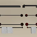 Modern Bathroom Accessories with Wall Mounted Towel Bars Black Silver and Hanging Towels