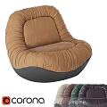 Brown Velvet Accent Chair With Pleated Design Rounded Base And Multiple Colors