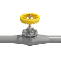 Industrial Hardware Tools Manual Valve With Yellow Handwheel And Gray Body