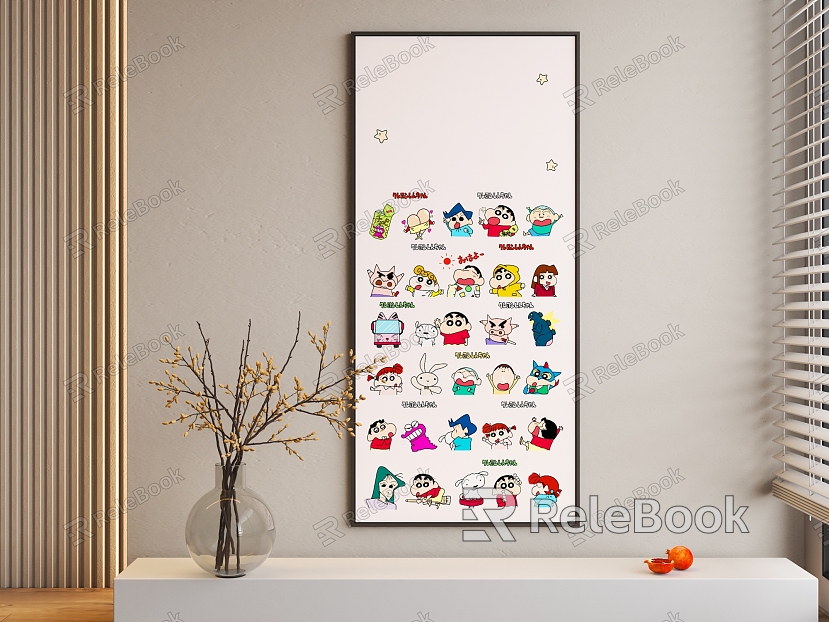 Decorative Painting Cartoon Characters Crayon Small New Hanging Painting model