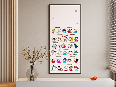 Decorative Painting Cartoon Characters Crayon Small New Hanging Painting model