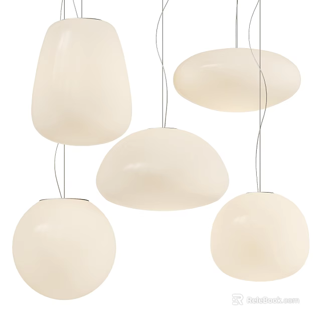 Modern White Ceiling Lights With Multiple Different Shapes For Interior Ceiling Lighting 3d model