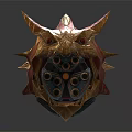 Dragon Head Shaped Weapon With Gold Red Decoration And Mechanical Structure 3d model