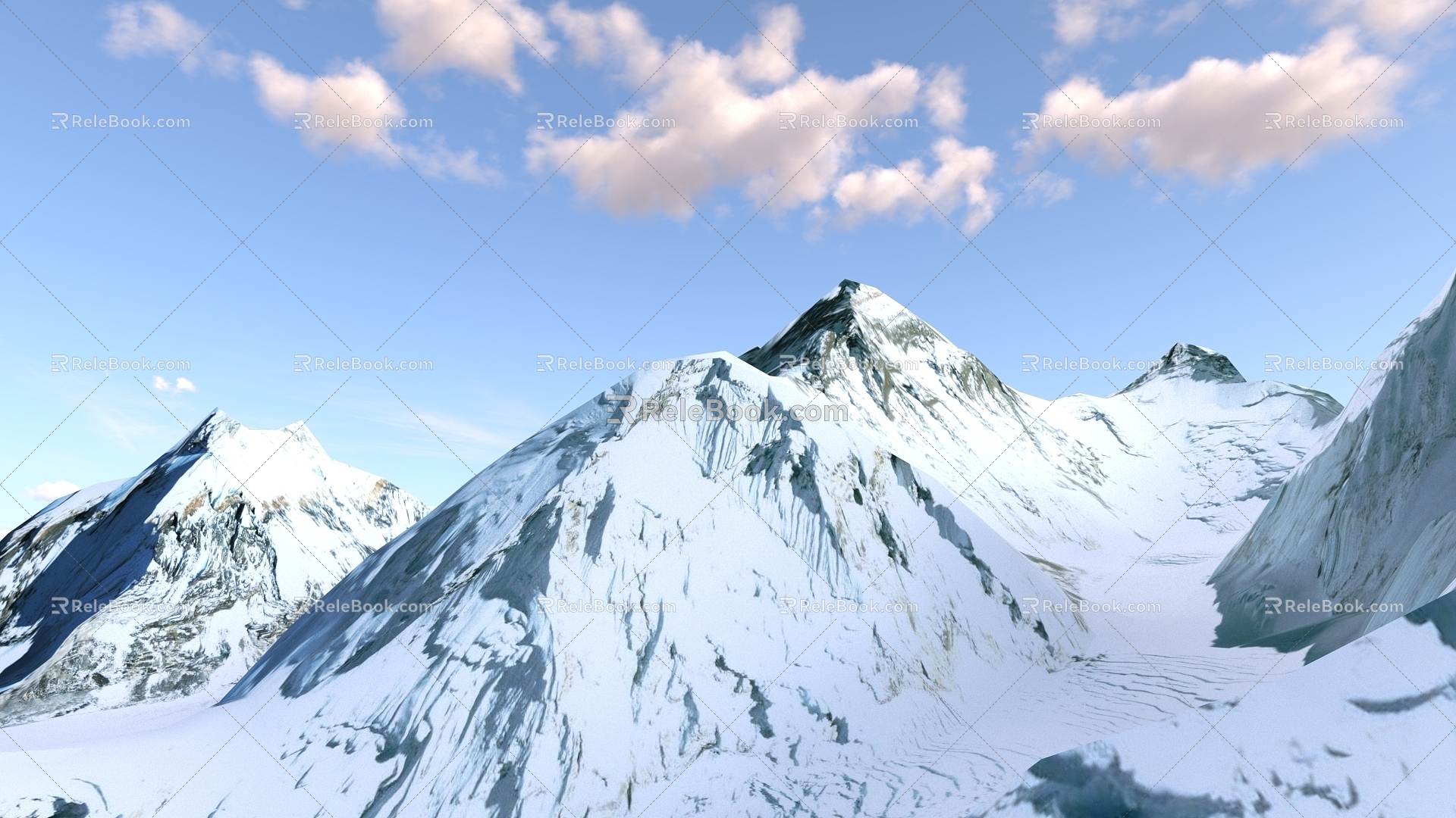 Mount Everest Snow Mountain Snow Mountain Scenery Snow Mountain Scenery 3d model