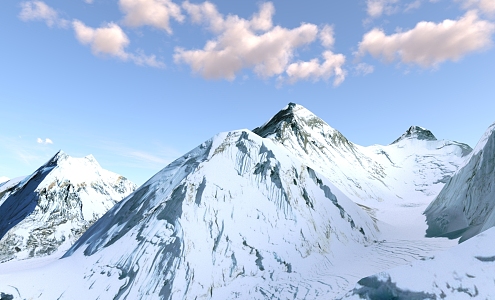 Mount Everest Snow Mountain Snow Mountain Scenery Snow Mountain Scenery 3d model