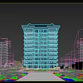 Modern High Rise Residential Building With Glass Windows Balconies And Surrounding Greenery Trees