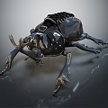 Intricate Mechanical Beetle 3D Model Showcasing Metallic Texture And Detailed Insect Features 3d model