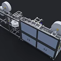 Automated Industrial Equipment Featuring Multiple White Rolls Metal Frame And Mechanical Components