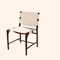 Leisure Chair with Wooden Frame White Fabric Backrest and Black Stripe Accents for Modern Spaces