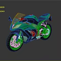 Green Sport Motorcycle Featuring Streamlined Body Stylish Design And Reflective Wheels