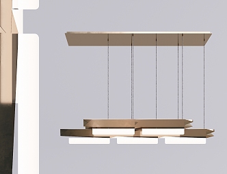 Modern chandelier metal strip chandelier 3d model