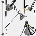 Modern Black And Gold Metallic Wall Lamps With Adjustable Arm Decorative Design