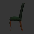 Elegant Green Leisure Chair With Tufted Backrest And Curved Wooden Legs