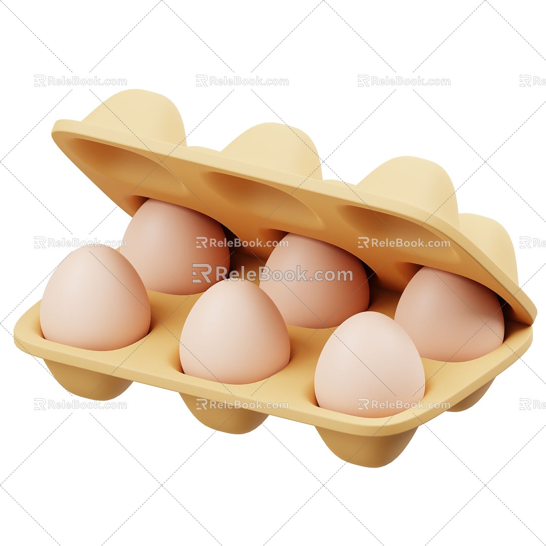 Modern Eggs Cartoon Eggs 3d model