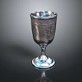 Silver Decorative Goblet with Intricate Engraved Patterns as Daily Life Essential Item