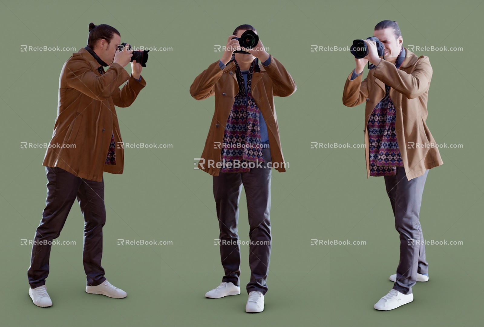 Modern Man Photographing Men 3d model