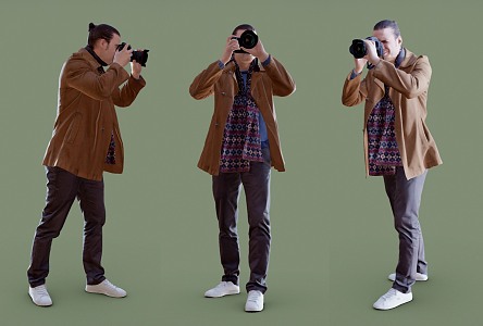 Modern Man Photographing Men 3d model