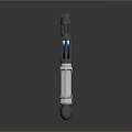 Futuristic Technological Device Featuring Blue Glowing Core And White Metallic Body