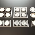 Various Designs Of Downlights And Spotlights With Square Round Shapes For Home Ceiling Lighting