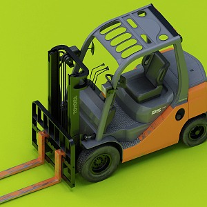 modern forklift 3d model