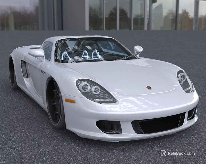 White Sports Car With Sleek Design On Road 3d model 