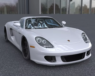 White Sports Car With Sleek Design On Road 3d model
